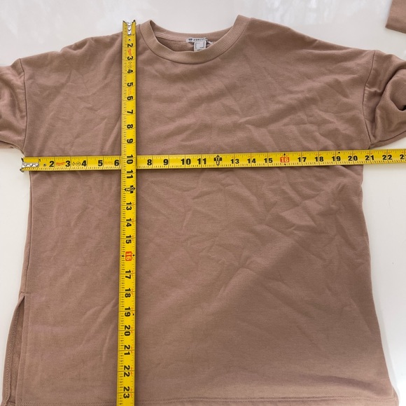 FOREVER 21 top solid pullover long sleeve sweatshirt mocha tan XS - Picture 5 of 7